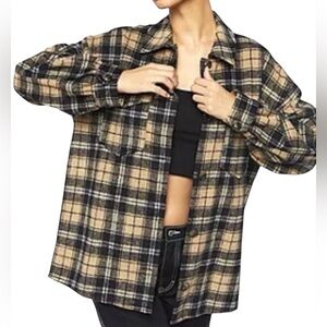 Forever 21 Buffalo Plaid Shacket Women’s Neutral Size Medium